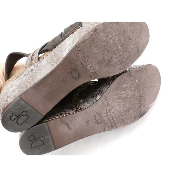 Donald J Pliner Copper Metallic Leather Wedge Sandals 8N Becky Animal Print - Picture 5 of 7